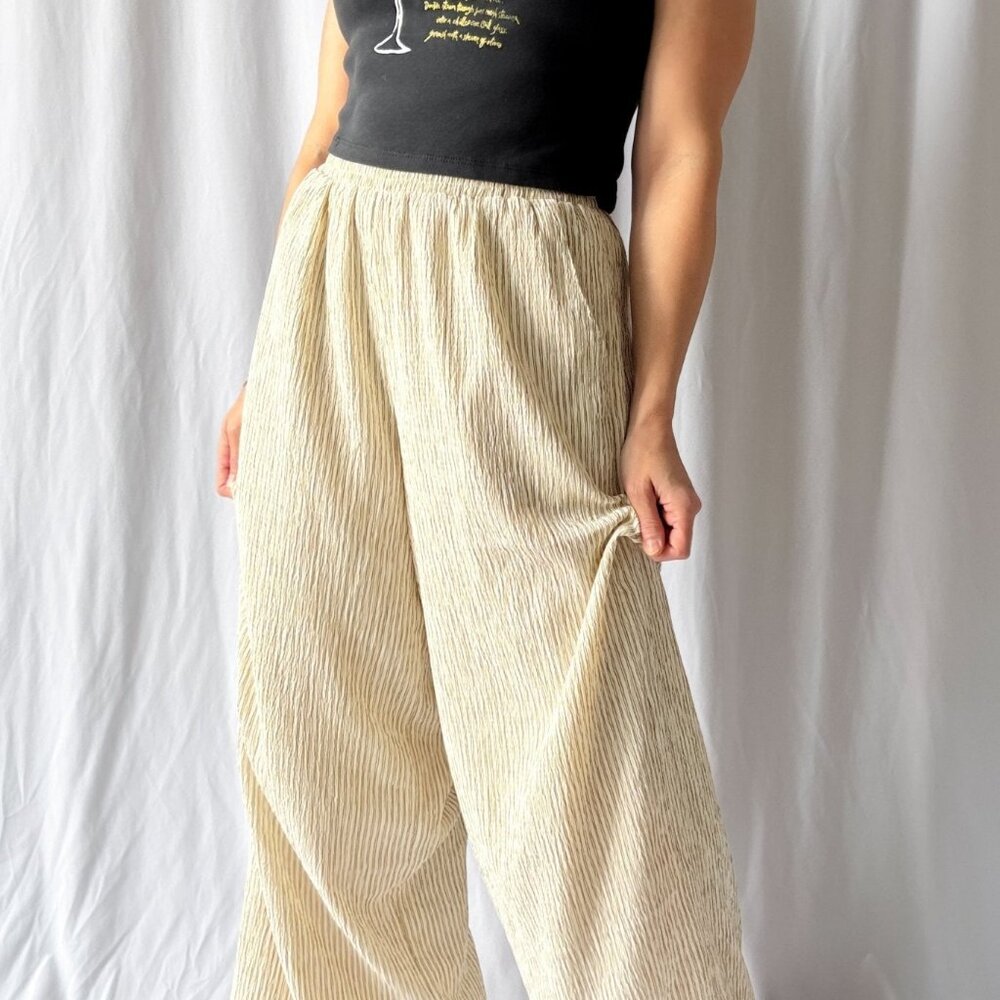 Women's Soft Wide-Leg Lounge Pants with Pockets | Cream